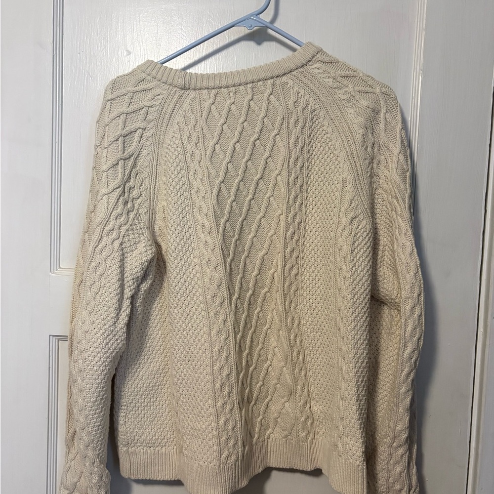 J. Crew Factory Ivory Cable Knit Sweater